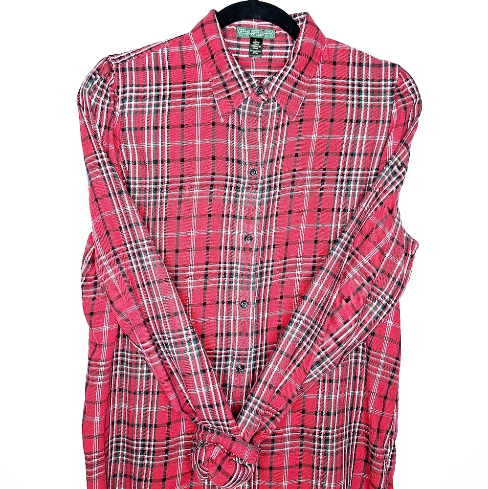 Lauren Jeans Company"The Coquette Girl in Flannel" 100% cotton button-down shirt